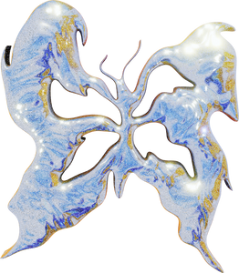 Glossy Curvy 3D Brutalist Butterfly